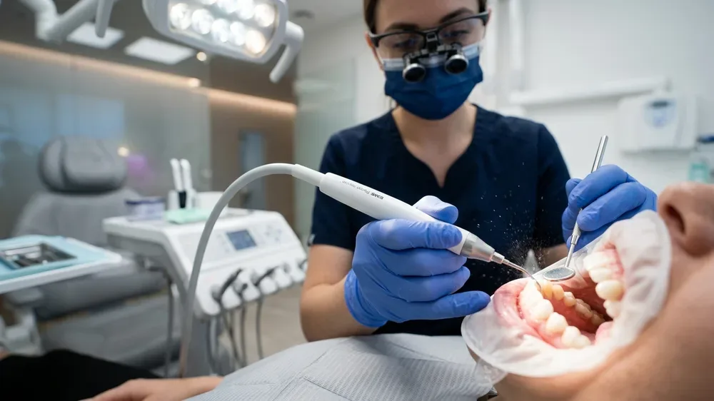 Ultrasonic teeth scaling and dental cleaning at Dr. Shahid Islam Dental Clinic DHA Phase 5, Karachi