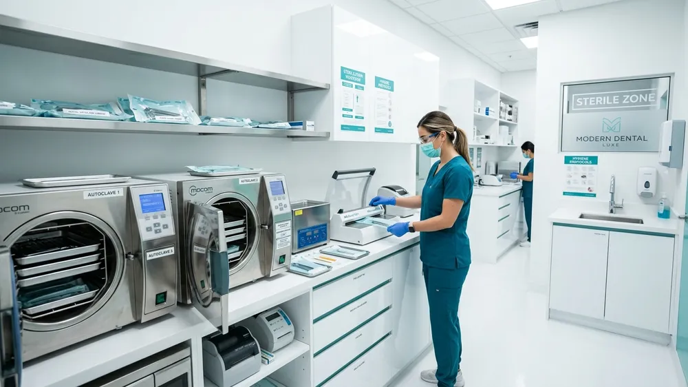 Class-B autoclave sterilization equipment at Dr. Shahid Islam Dental Clinic DHA Phase 5 Karachi meeting international infection control standards