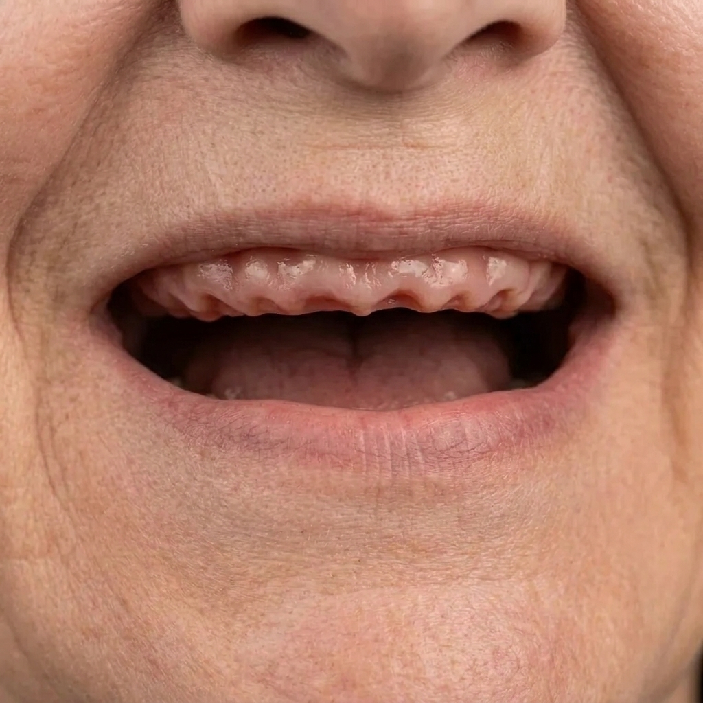 Real patient before dental implants showing missing and decayed teeth